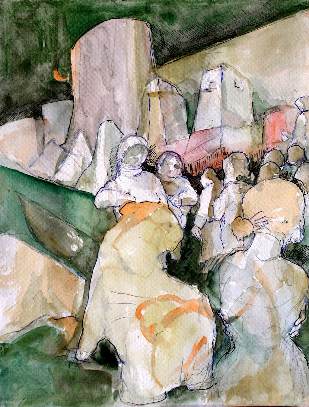 Stormtroopers, a group of monks, Persephone and the golden tiger are waiting for departure at the&nbsp;spaceport.