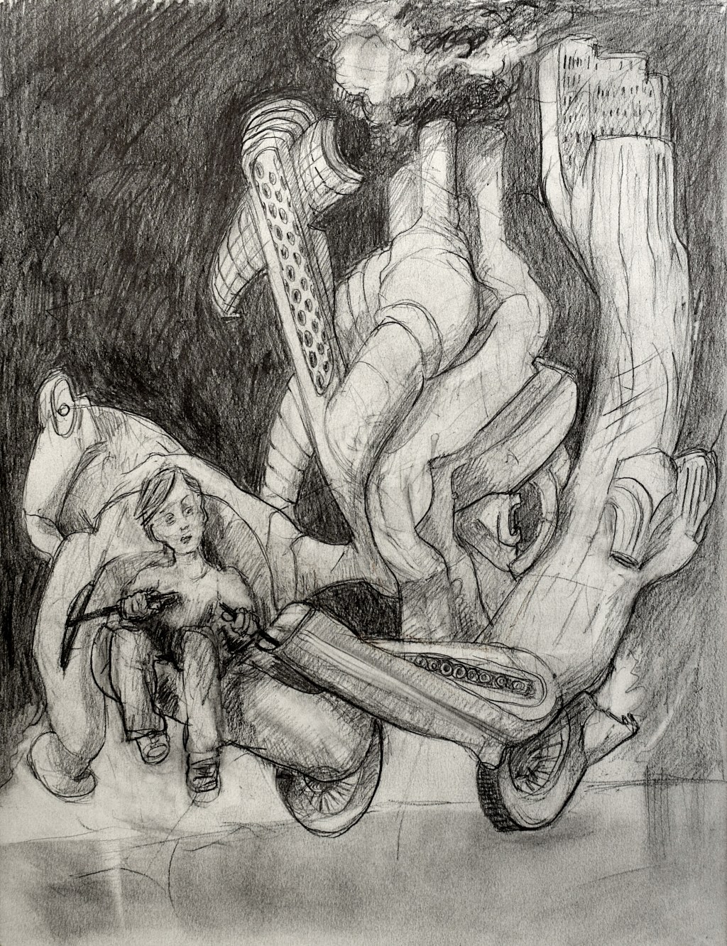 Der Panzerjunge zähmt das&nbsp;Ungeheuer.