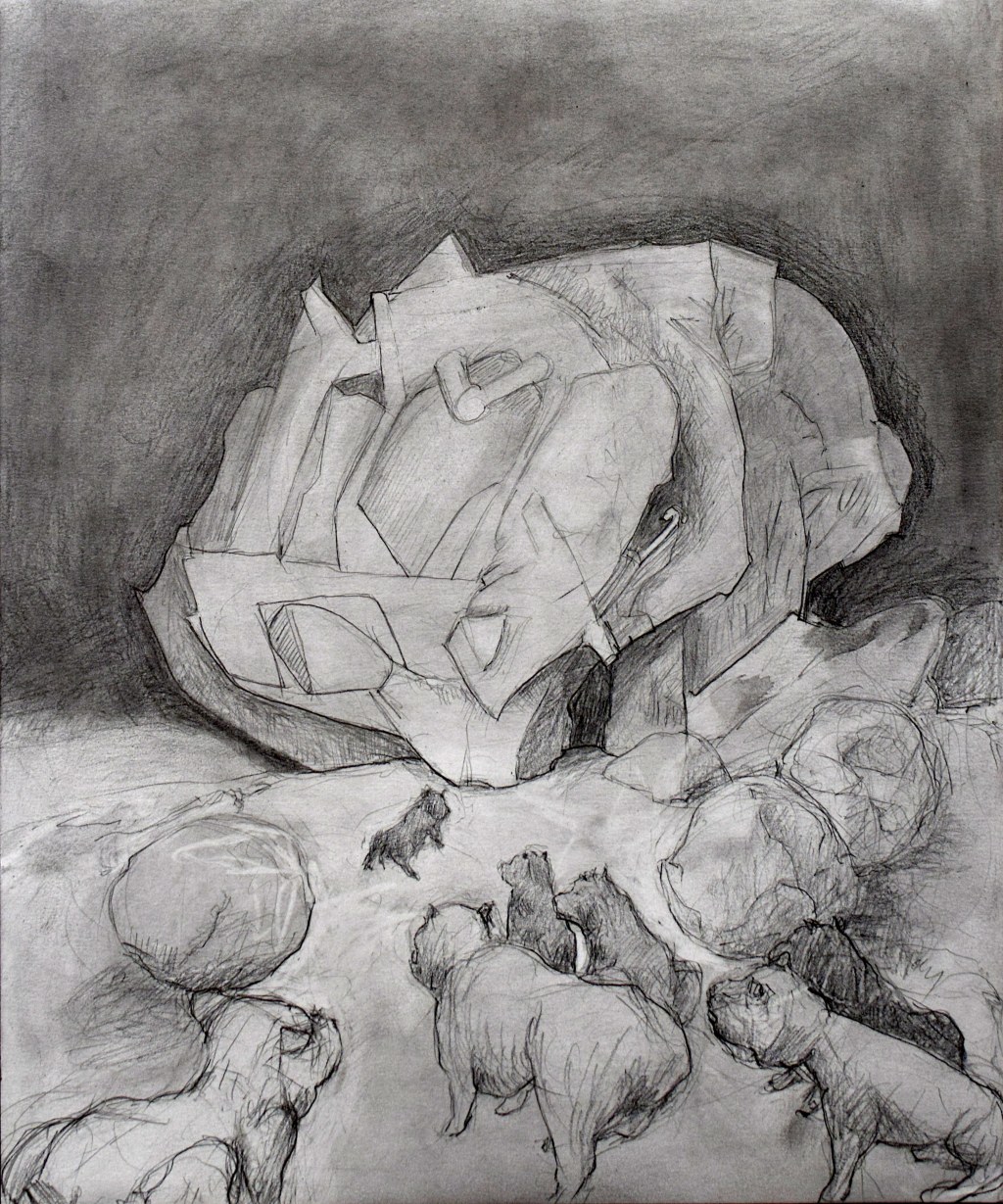 A pack of wild dogs inspecting an algorithm left&nbsp;behind.